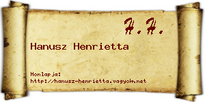 Hanusz Henrietta névjegykártya