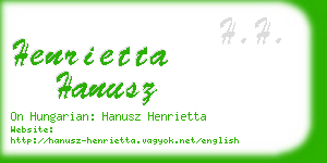 henrietta hanusz business card